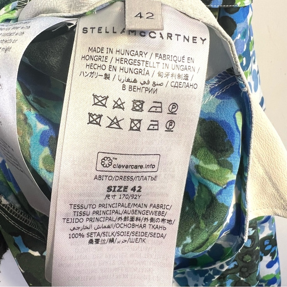 STELLA MCCARTNEY Olivia Floral Silk Shirt Midi Dress Blue - Picture 15 of 16